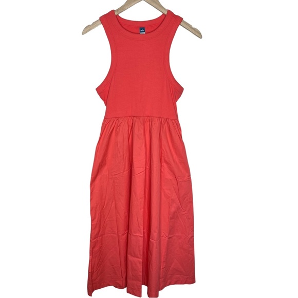 Old Navy | Dresses | Old Navy Coral Fit And Flare Combination Midi ...